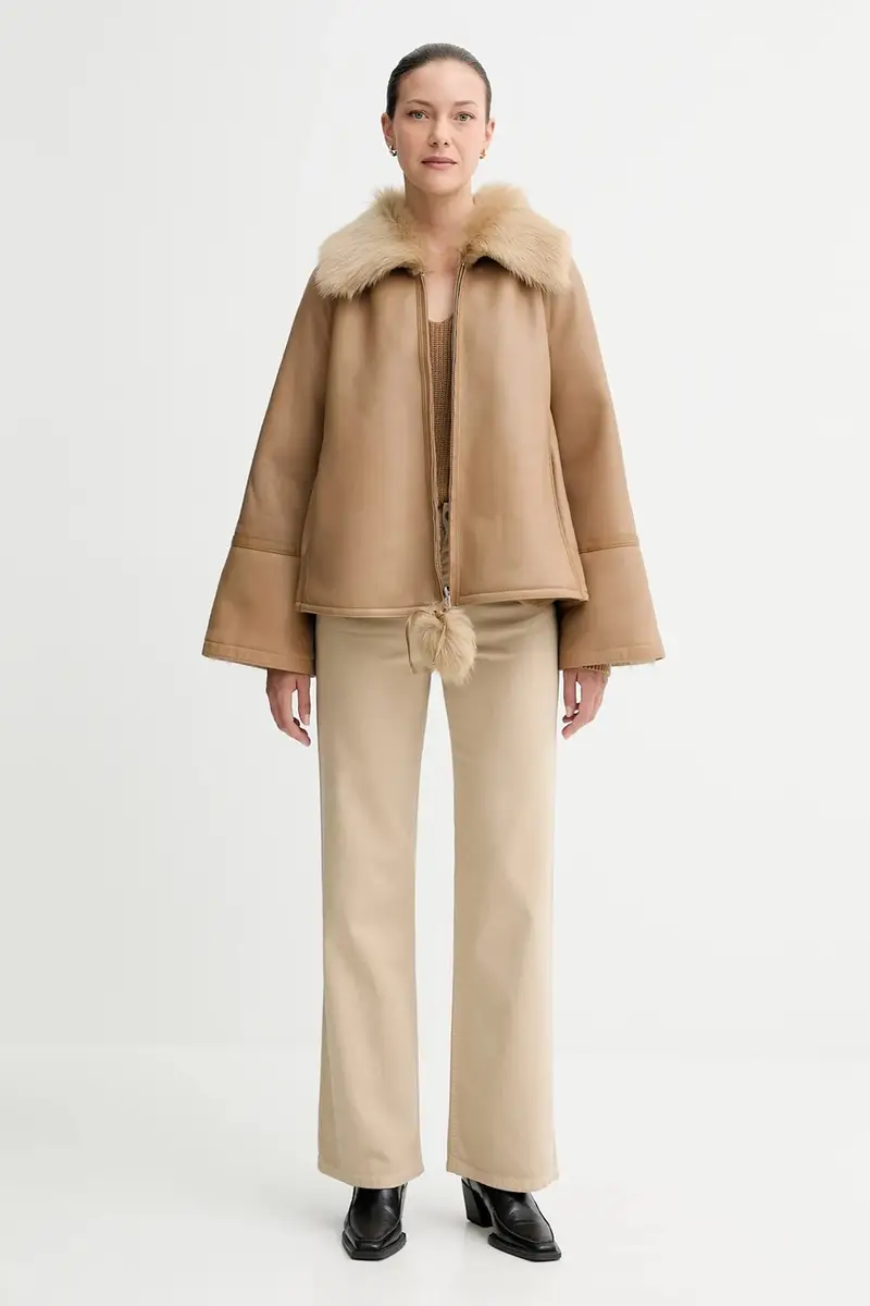 giacca in pelle duble face ODELLIES Marrone miniatura 3