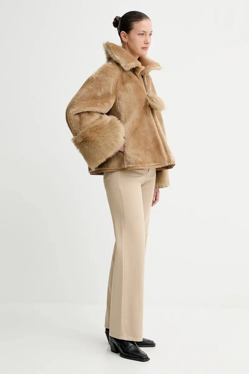 giacca in pelle duble face ODELLIES Marrone miniatura 4