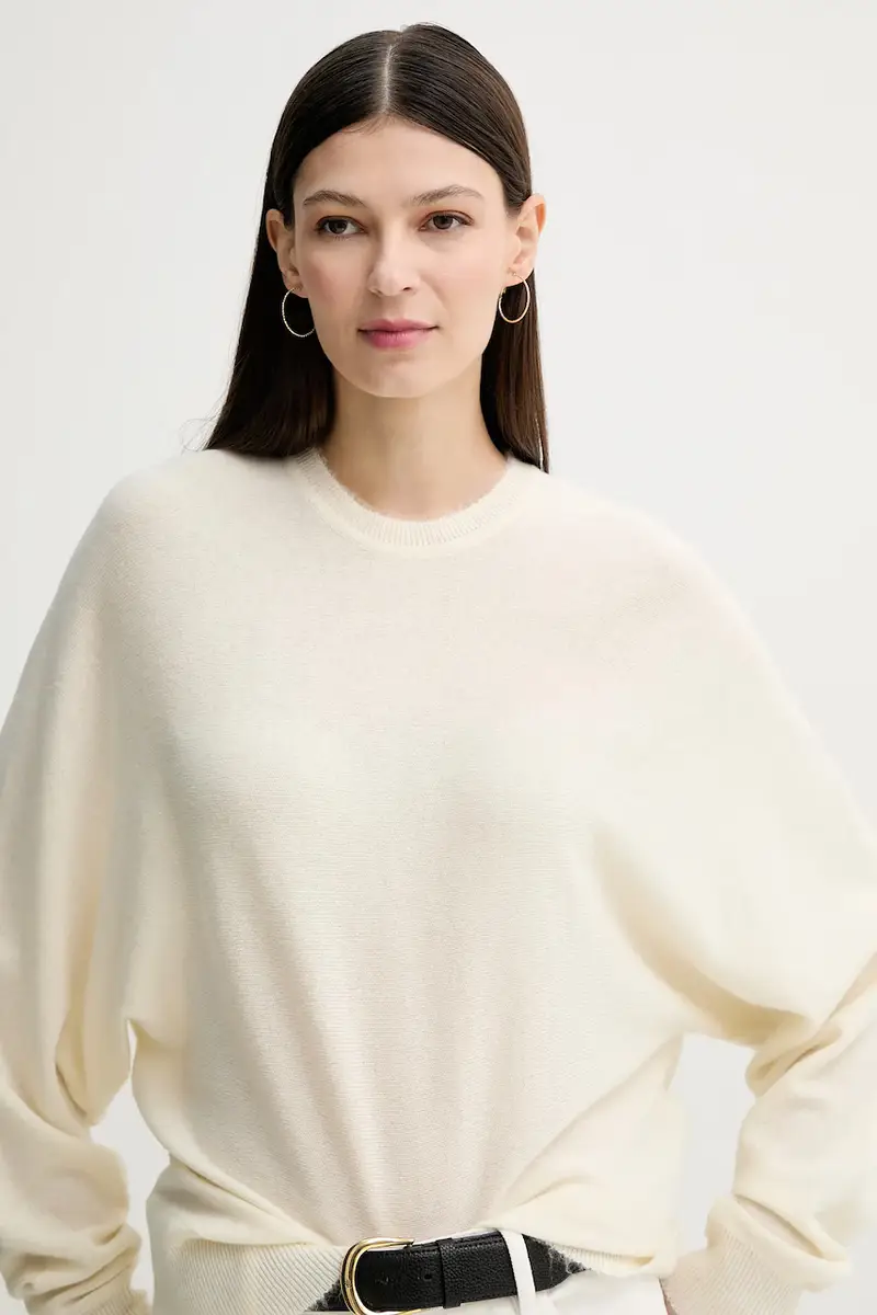 maglione in lana DOAS donna colore beige 103058 miniatura 4