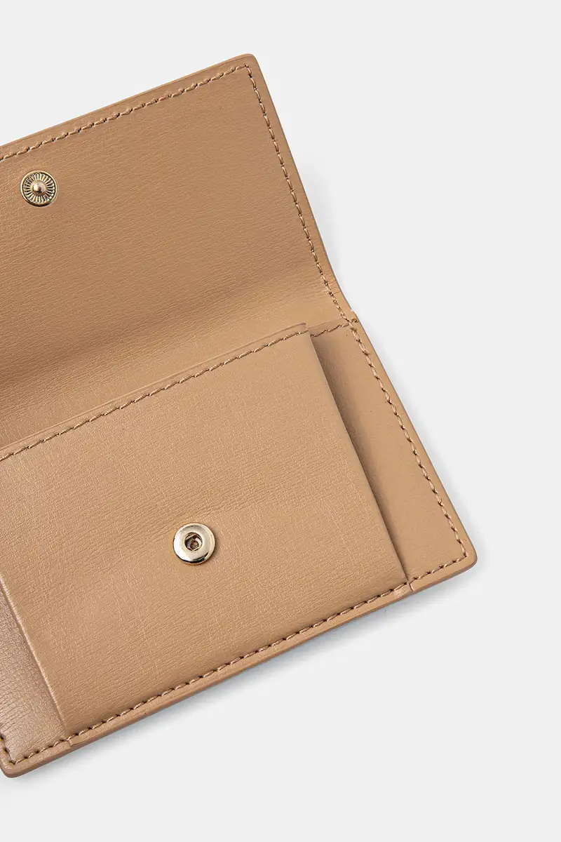 portafoglio in pelle donna colore beige miniatura 3