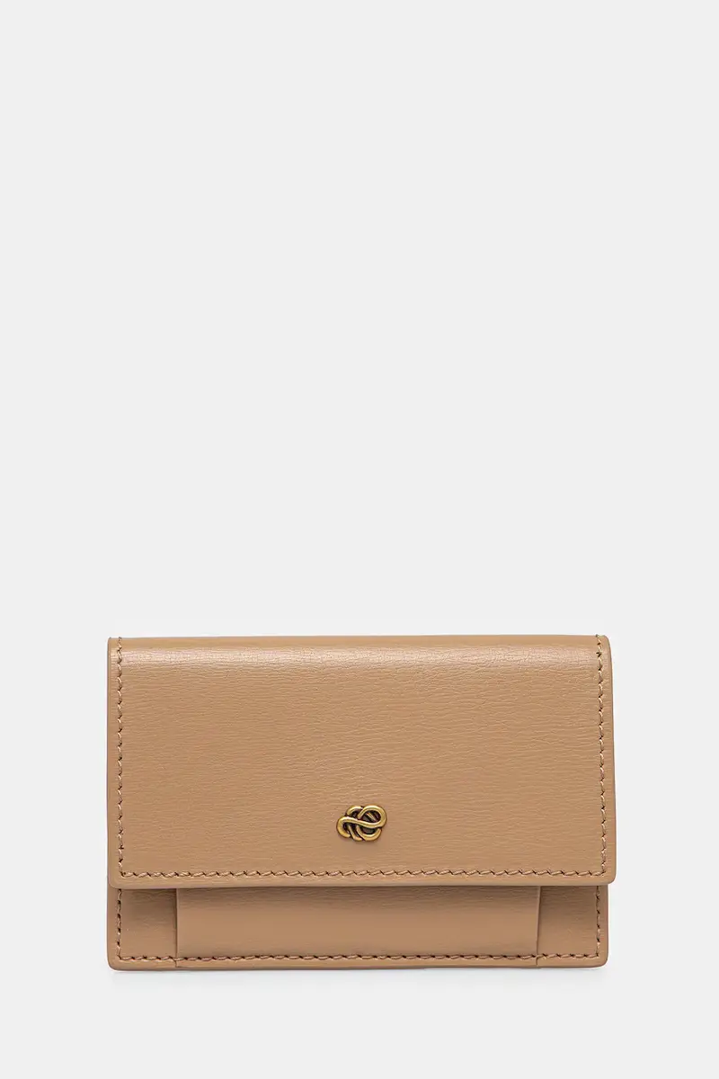 portafoglio in pelle donna colore beige