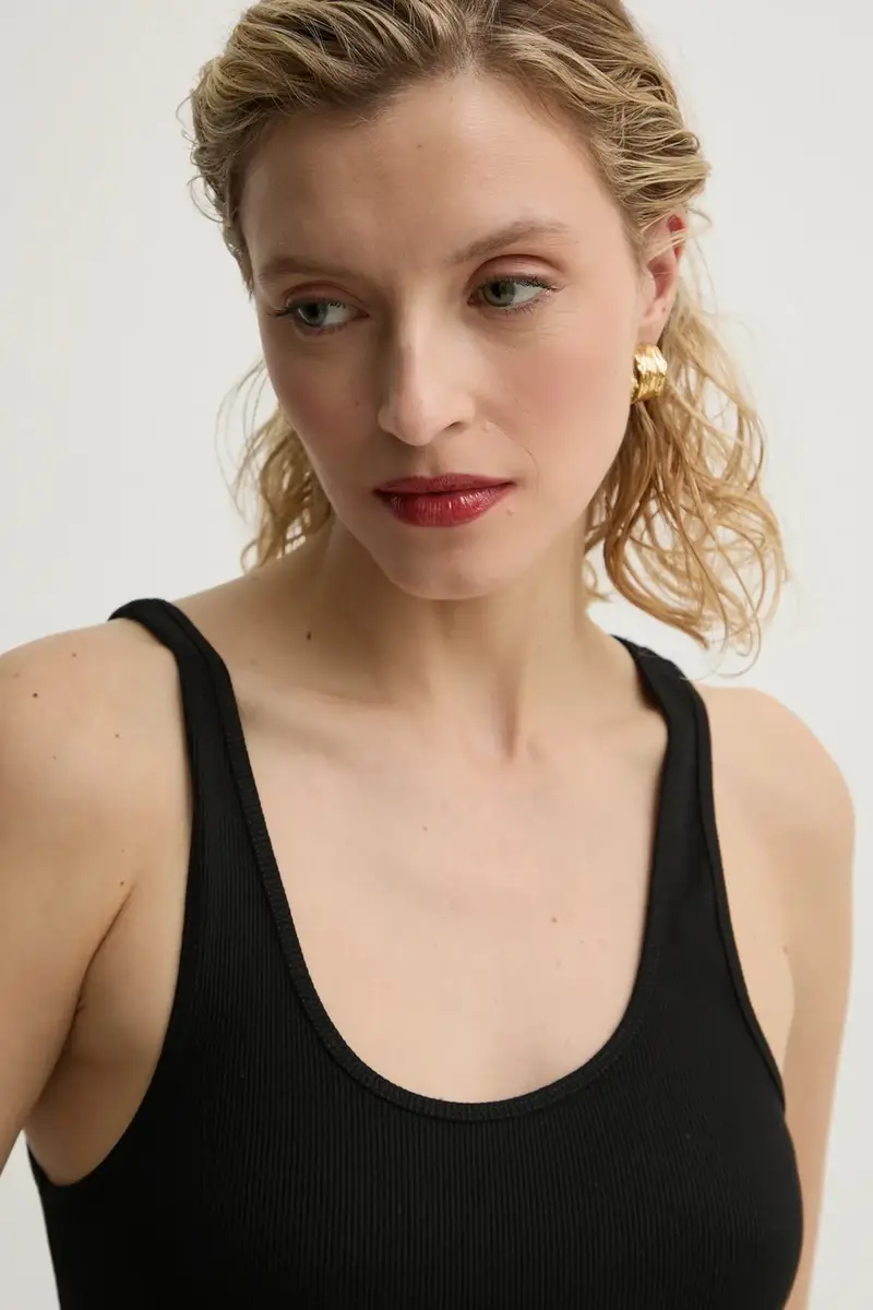 top in cotone ANISA colore nero Q71679010Z miniatura 4