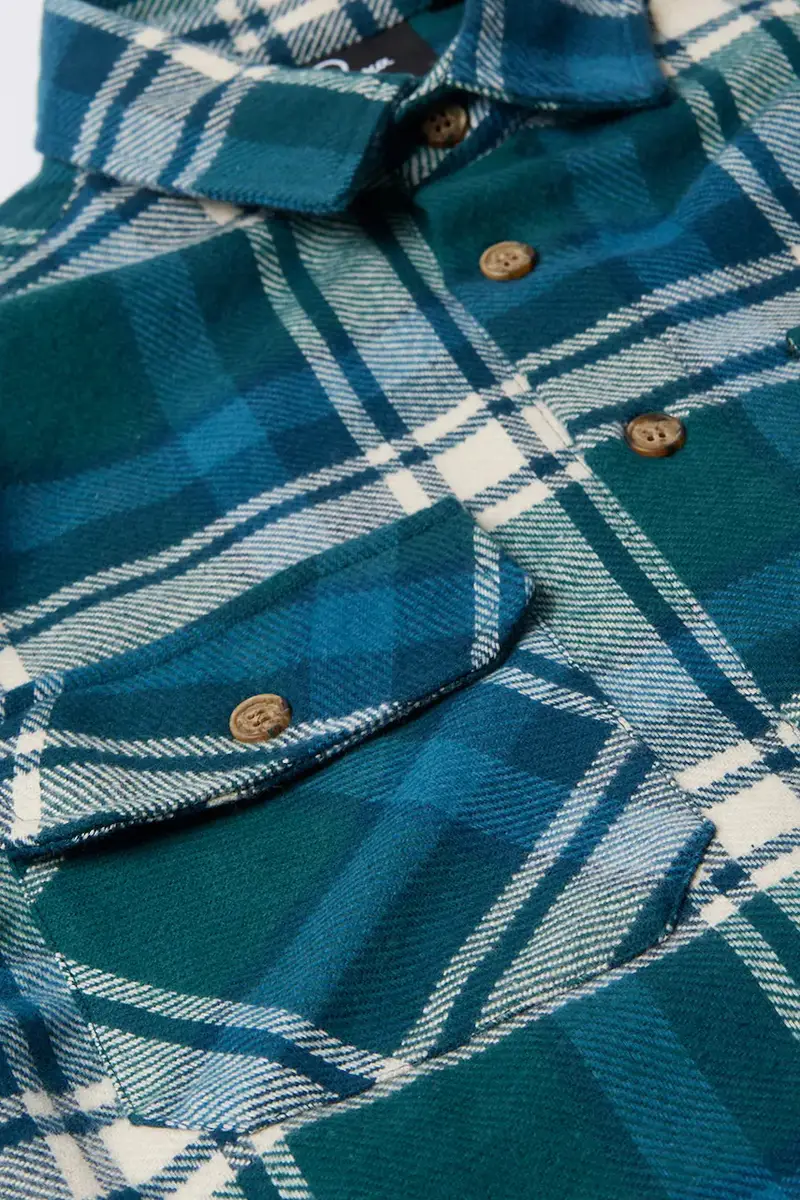 camicia in cotone Crow flanel uomo colore verde 54330 miniatura 5