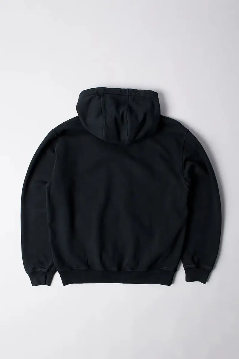 felpa in cotone Connected guy hooded uomo colore nero con cappuccio con applicazione 54226 miniatura 2