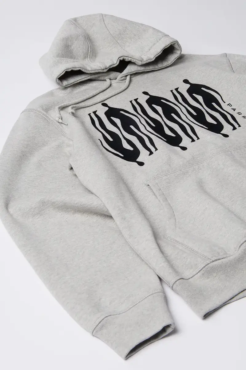 felpa in cotone Connected guy uomo colore grigio con cappuccio con applicazione 54225 miniatura 2