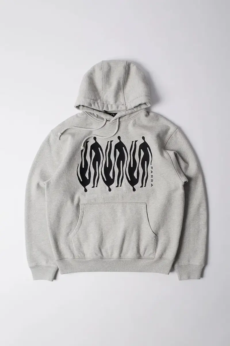 felpa in cotone Connected guy uomo colore grigio con cappuccio con applicazione 54225