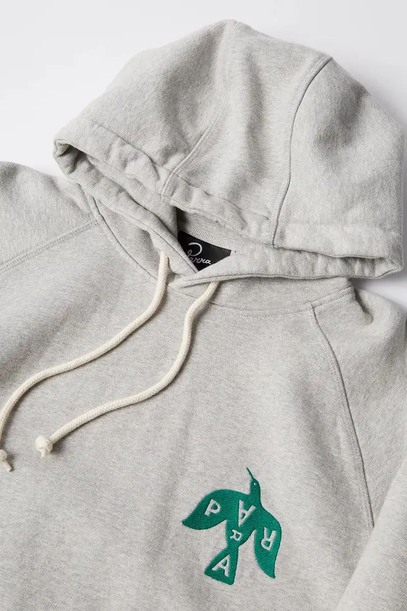 felpa in cotone Crow logo hooded uomo colore grigio con cappuccio con applicazione 54325 miniatura 4