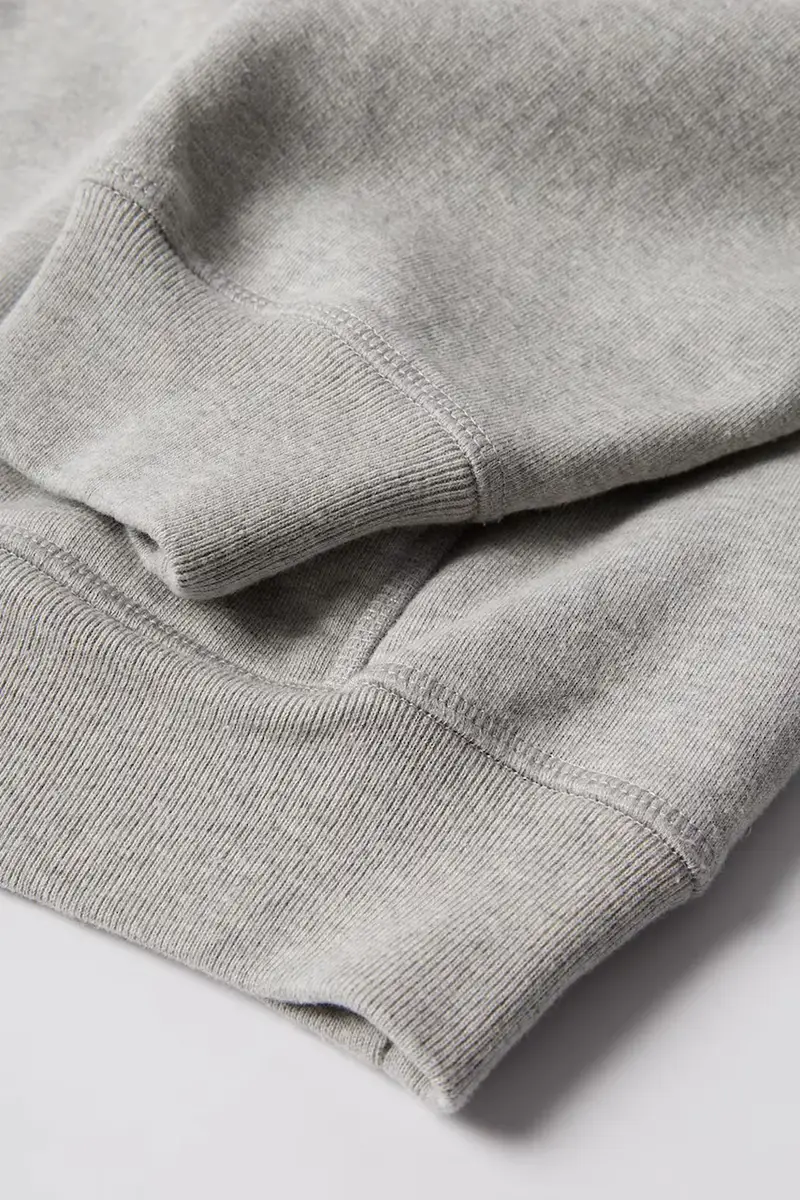 felpa in cotone Crow logo hooded uomo colore grigio con cappuccio con applicazione 54325 miniatura 5