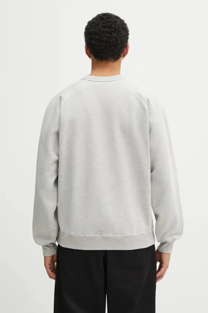 felpa in cotone Drunk parent uomo colore grigio con applicazione 54230 miniatura 3