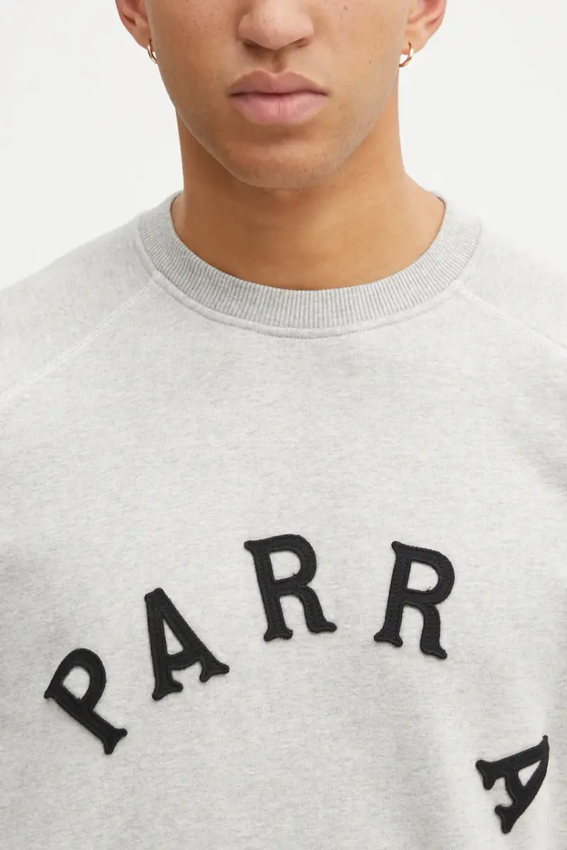 felpa in cotone Drunk parent uomo colore grigio con applicazione 54230 miniatura 4