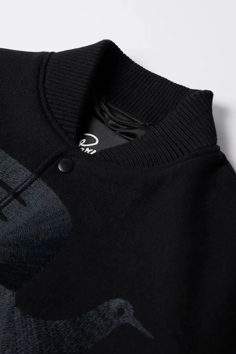 giacca bomber con lana Not movie quality varsity colore nero 54365 miniatura 5