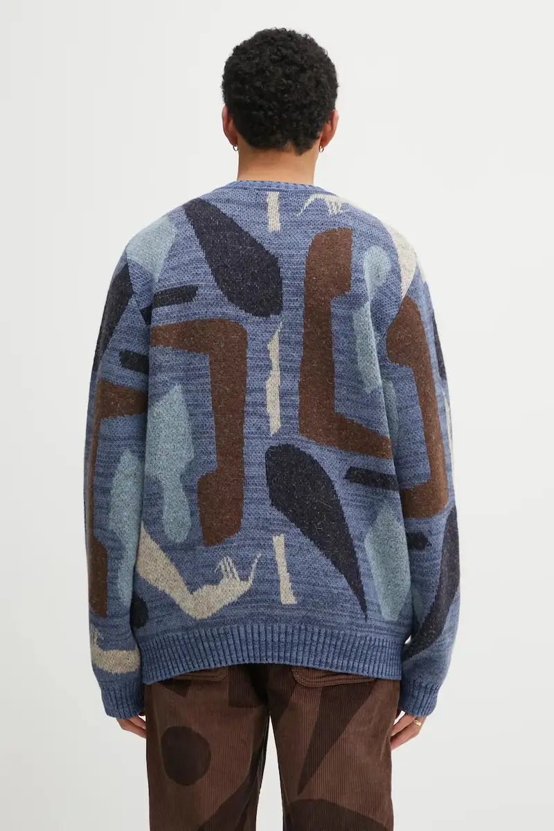 maglione con lana Detached colore blu 54450 miniatura 3