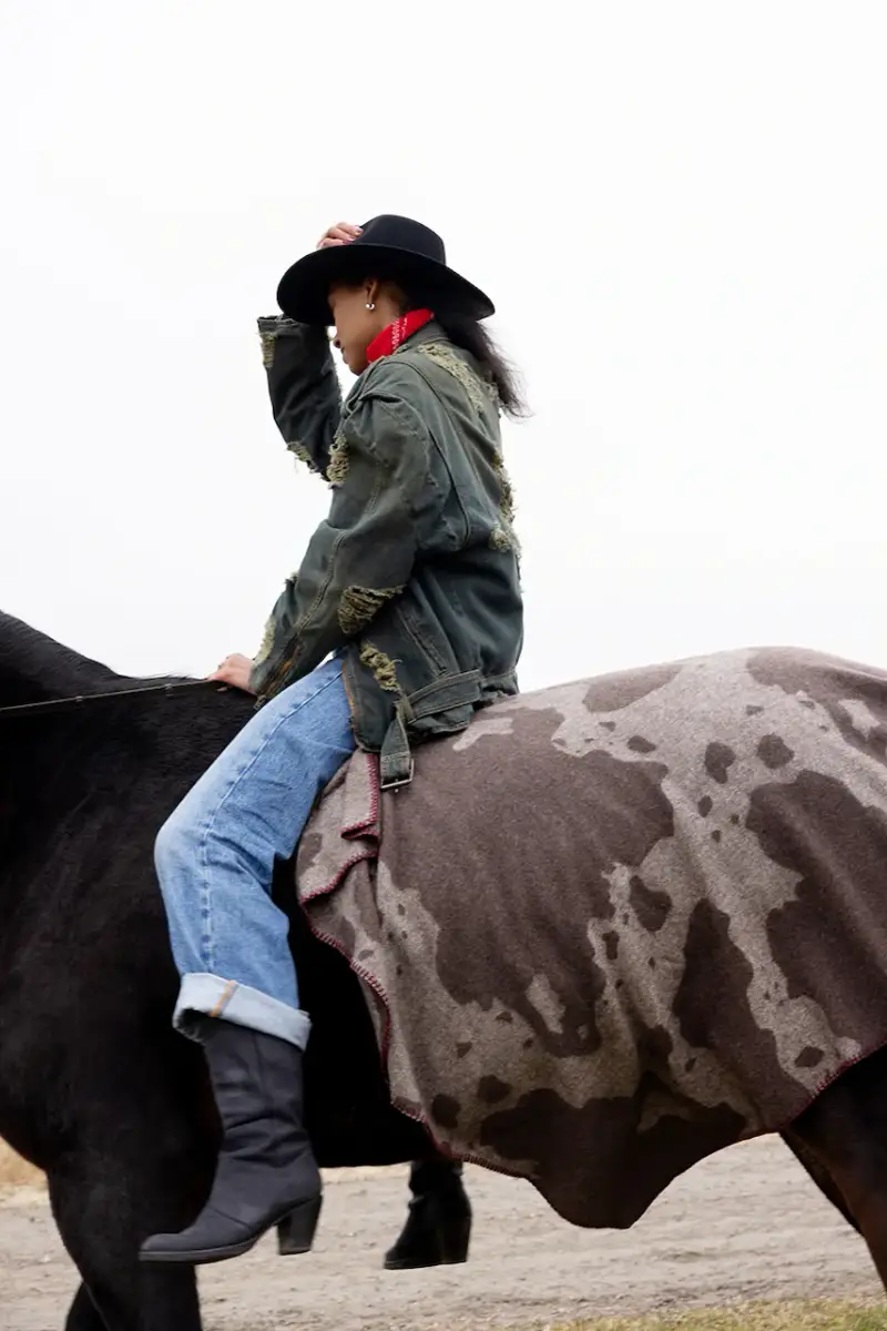 coperta con lana Anima 130 x 160 cm colore marrone miniatura 2