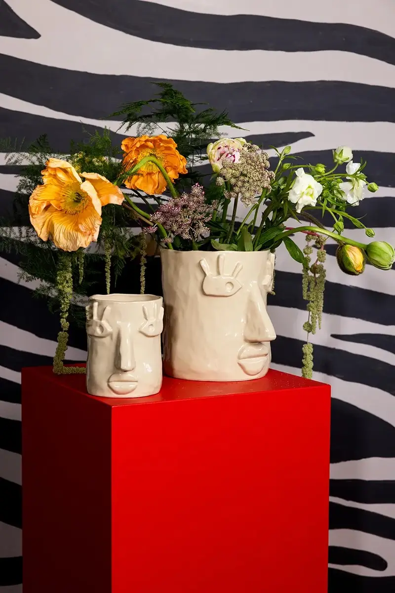 copertura vaso x Emma Widell, Facy 22 cm L colore beige miniatura 4