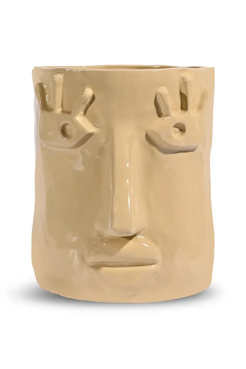 copertura vaso x Emma Widell, Facy 22 cm L colore beige