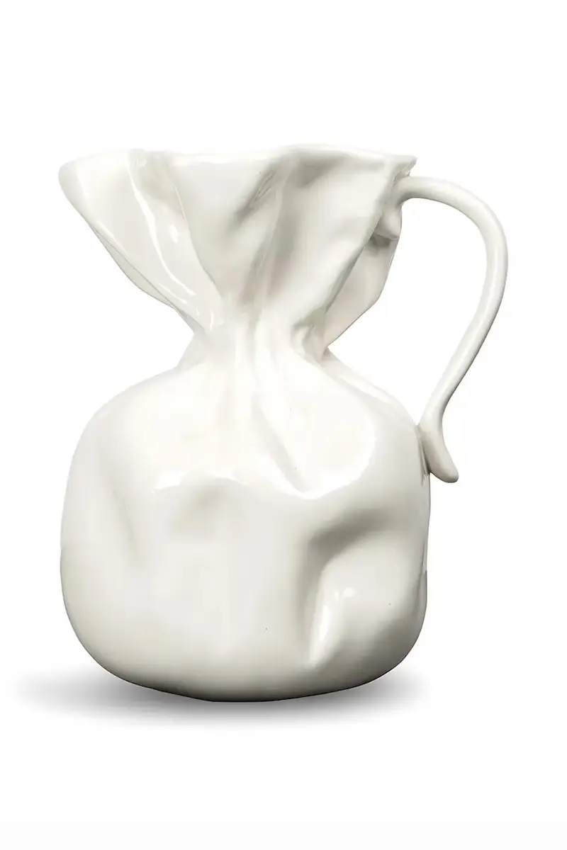 vaso decorativo Crumple White Bianco