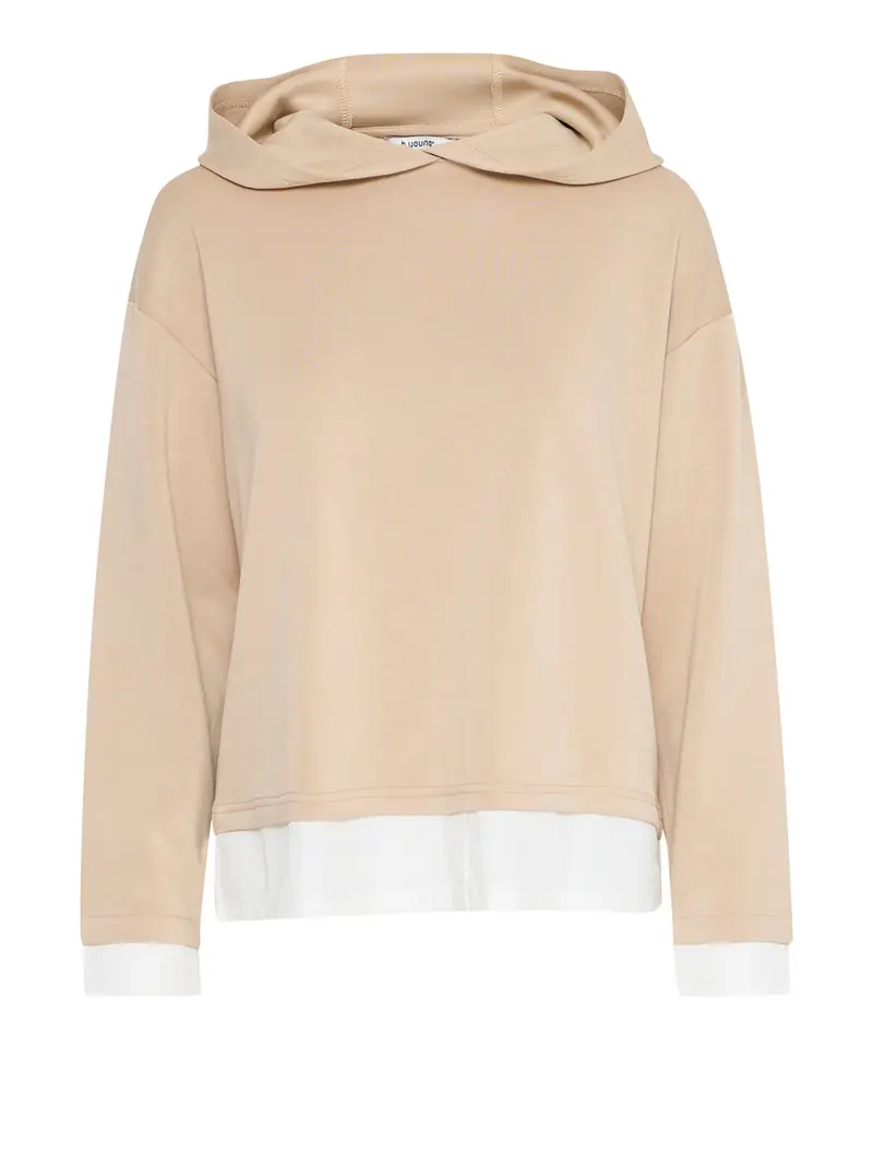 felpa cappuccio b.young da donna - beige
