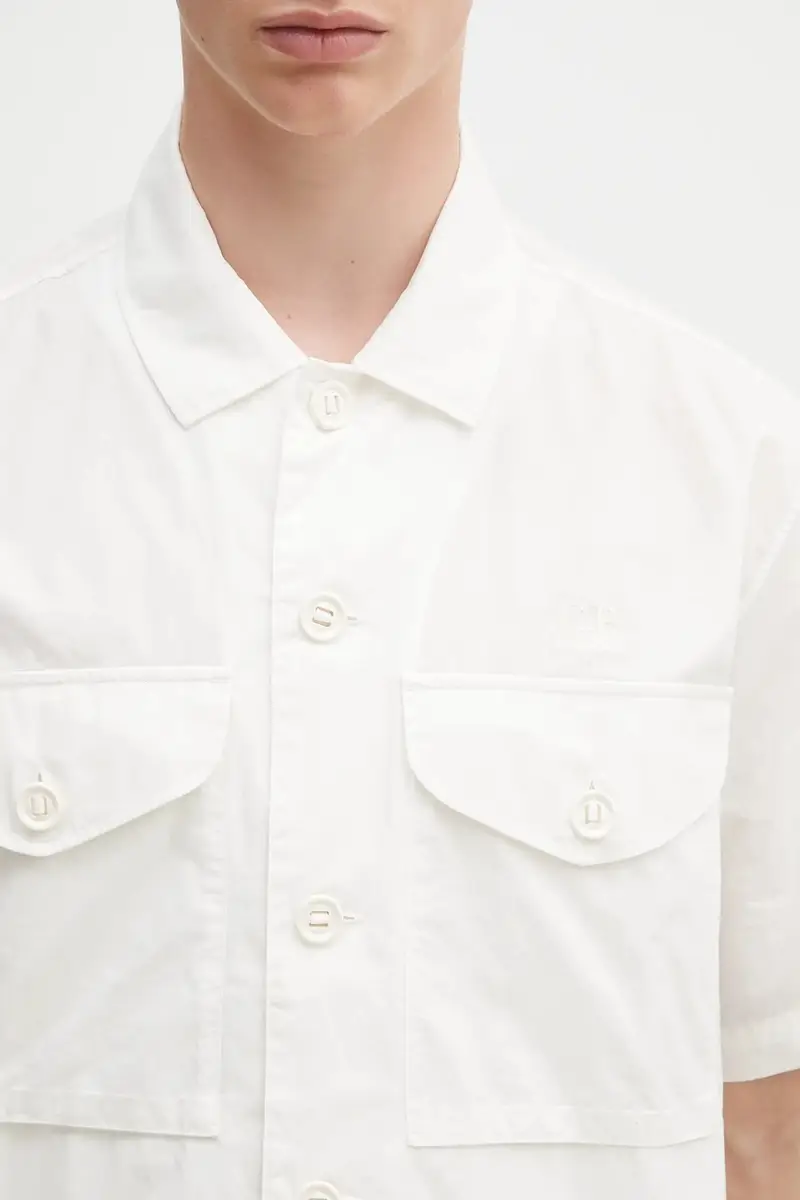 camicia in cotone Beige miniatura 4