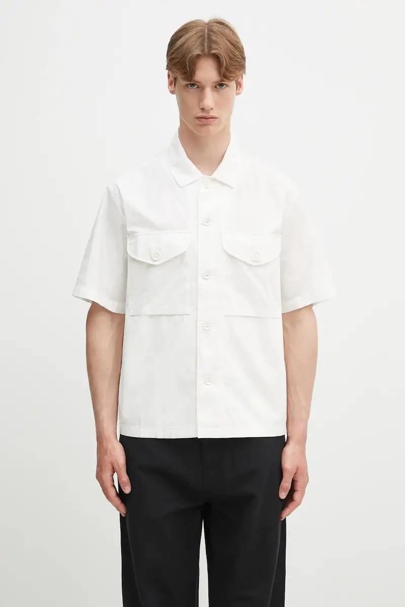 camicia in cotone uomo colore beige 18CMSH236A005328G