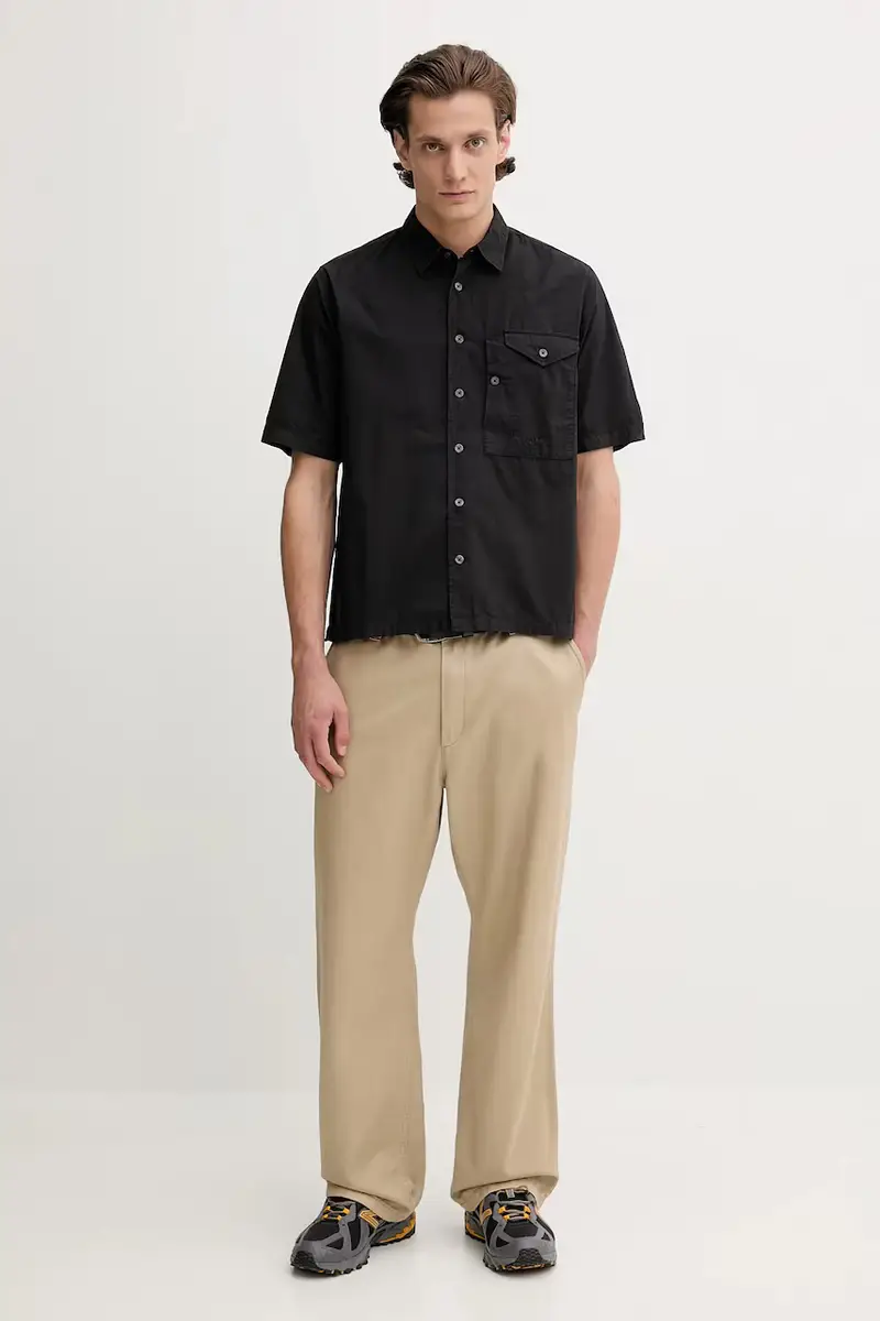 camicia in cotone uomo colore nero 18CMSH249A005328G miniatura 2