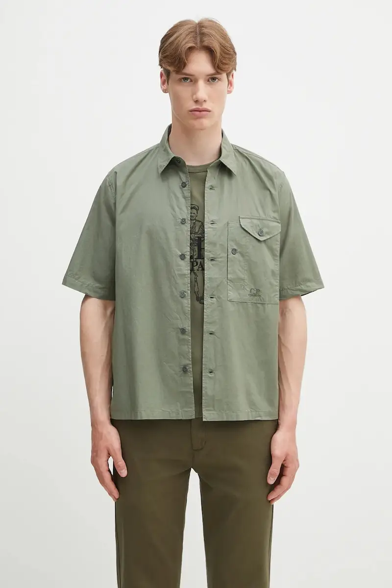 camicia in cotone uomo colore verde 18CMSH249A005328G