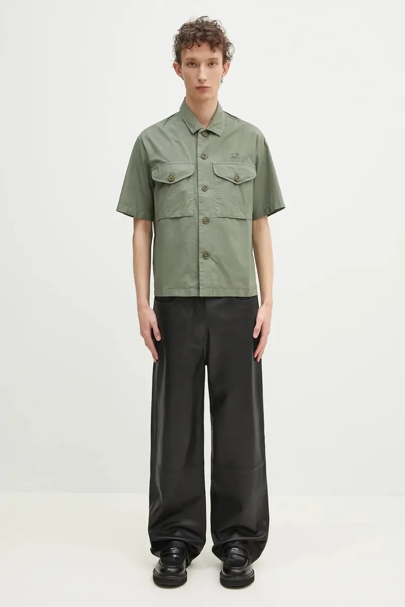 camicia in cotone Verde miniatura 4