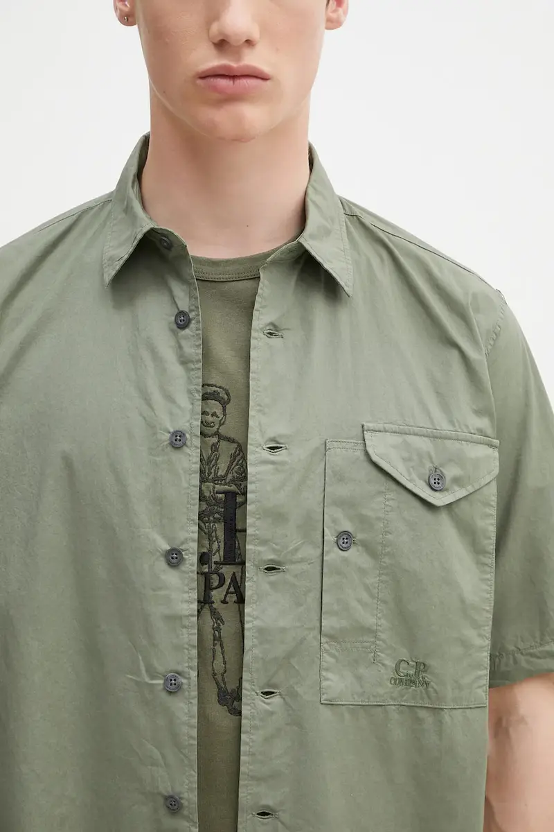 camicia in cotone Verde miniatura 4