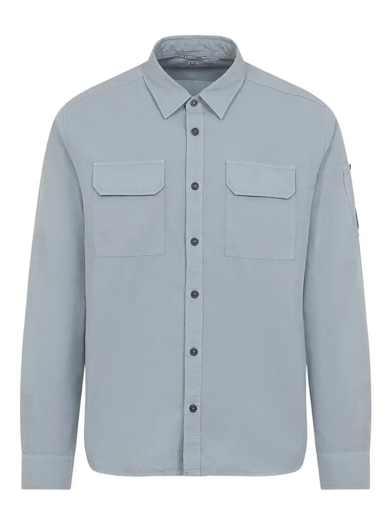 Camicia in Gabardine Organica Cp Company Blu