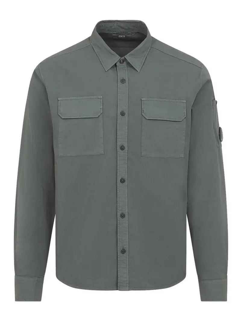 Camicia in Gabardine Organica Cp Company Verde
