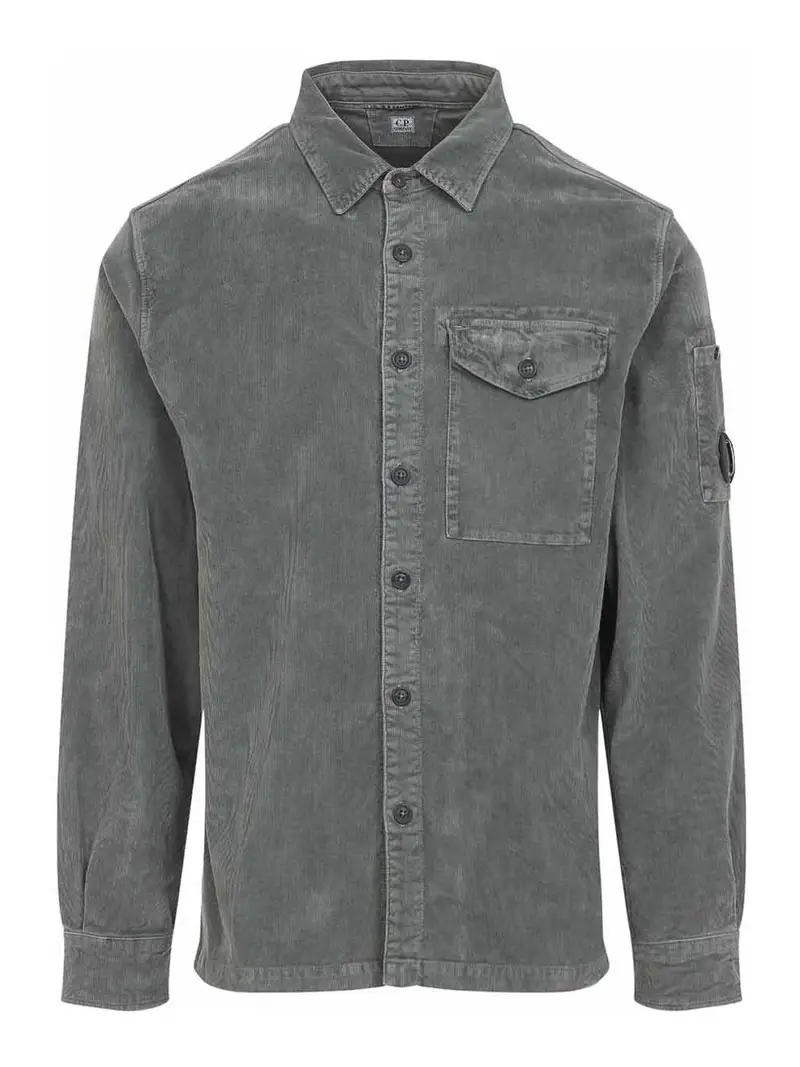 CP Company LS Corduroy Shirt Argento