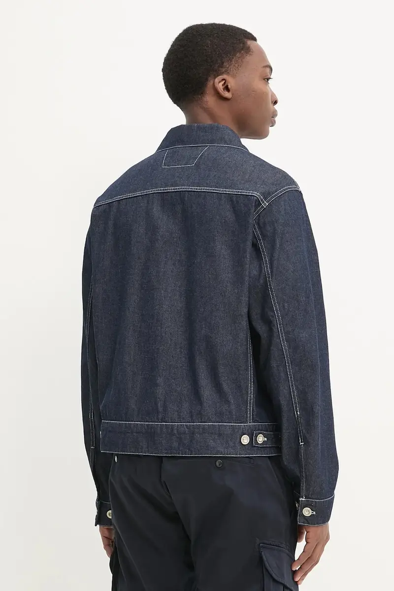 giacca di jeans colore blu navy 18CMOW188A110295W miniatura 3