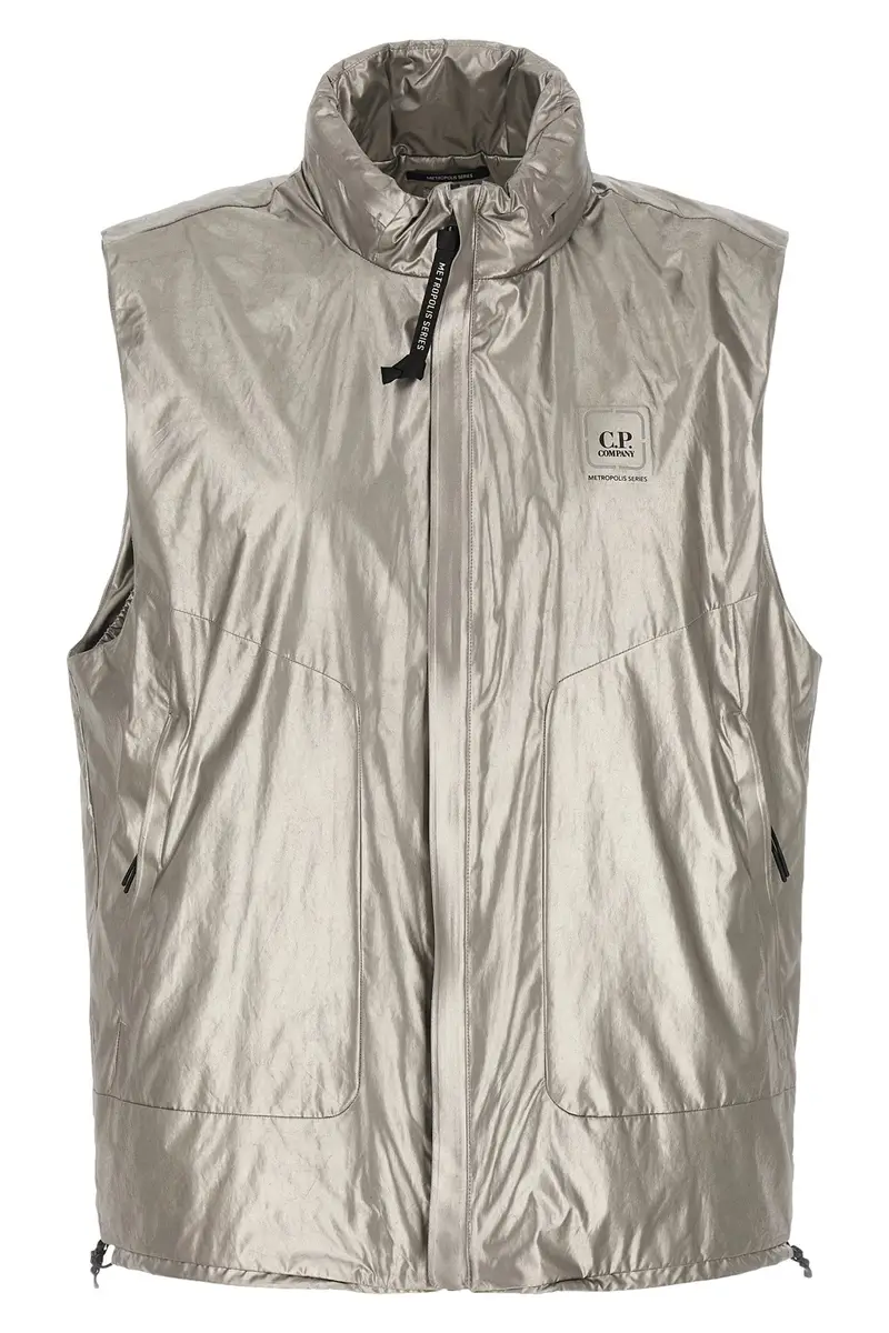 C.p. Company Gilet The Metropolis Series Argento in Nano Titanium
