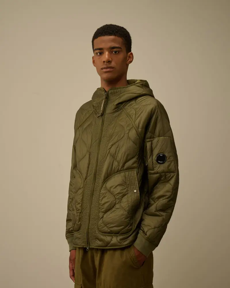 Giubbotto hooded padded Verde militare miniatura 2