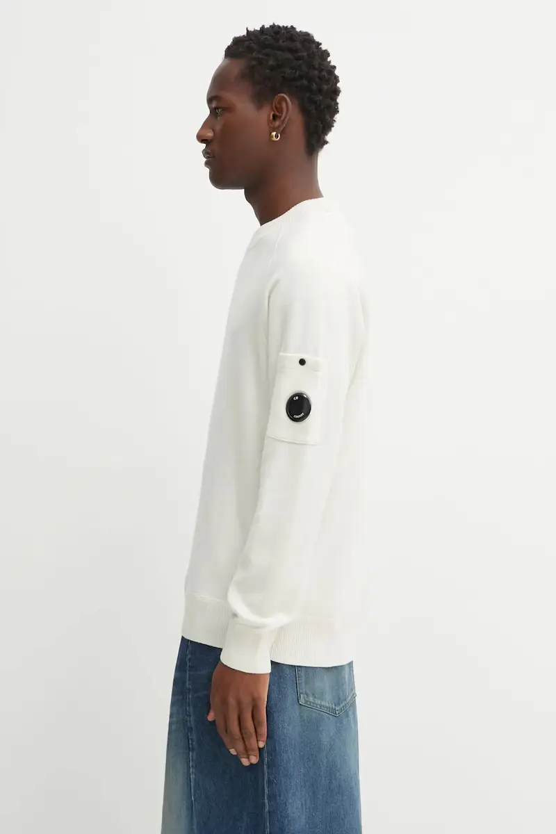 maglione con lana colore beige 19CMKN198A110468A miniatura 2