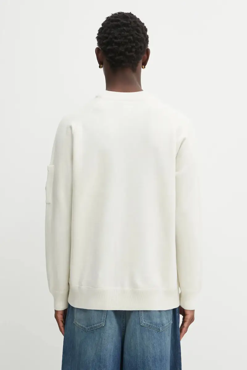 maglione con lana colore beige 19CMKN198A110468A miniatura 3