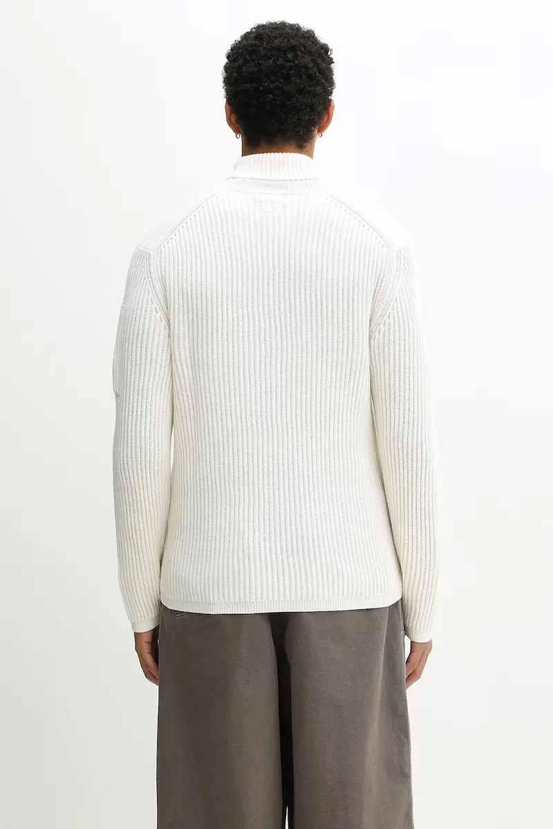 maglione con lana colore beige 19CMKN220A006595A miniatura 3