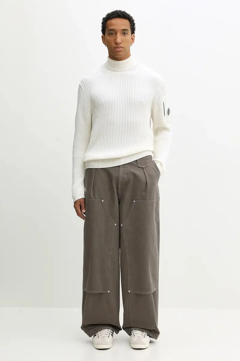 maglione con lana colore beige 19CMKN220A006595A miniatura 5