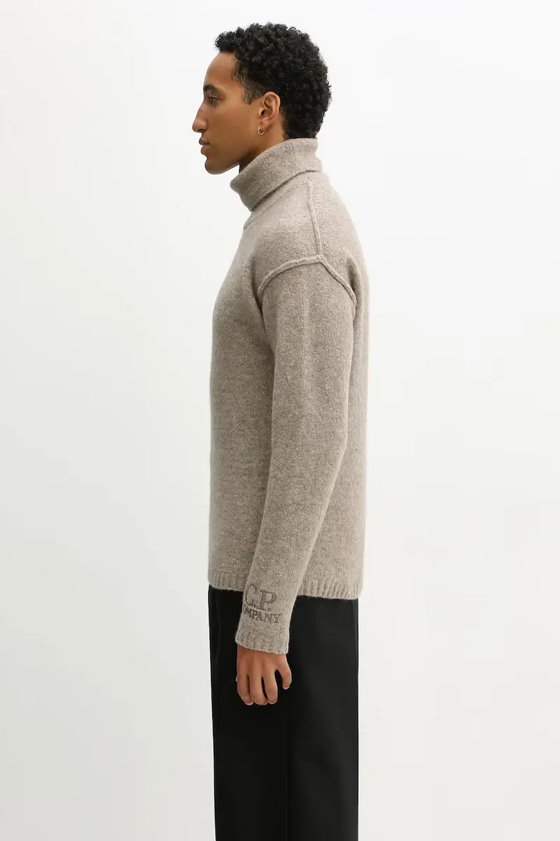 maglione con lana colore beige 19CMKN281A110509A miniatura 2