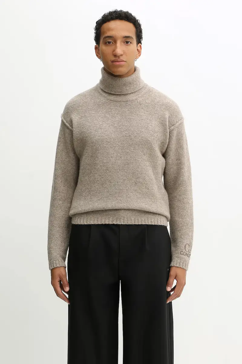 maglione con lana colore beige 19CMKN281A110509A