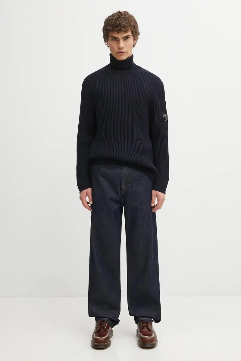 maglione con lana colore blu navy 19CMKN220A006595A miniatura 5