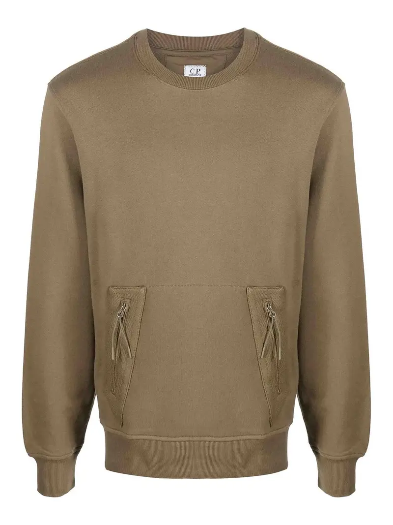 Maglione in pile con rilievo diagonale Marrone
