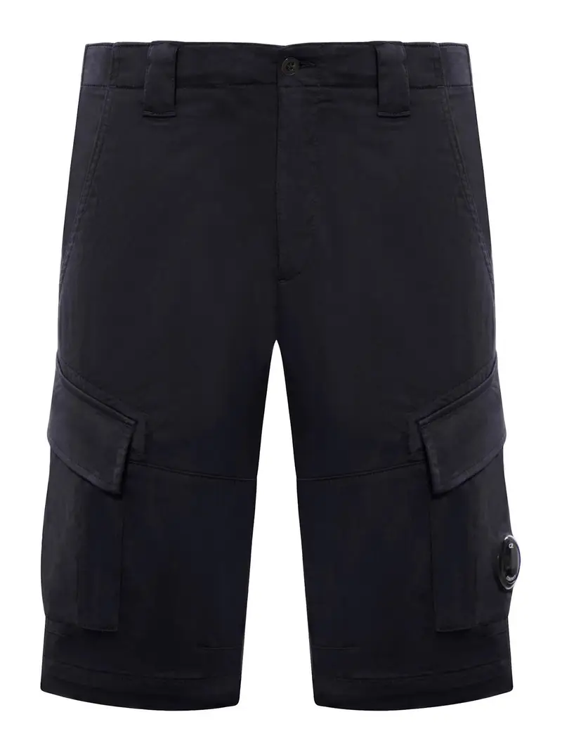 Pantaloncini cargo elasticizzati in raso Blu
