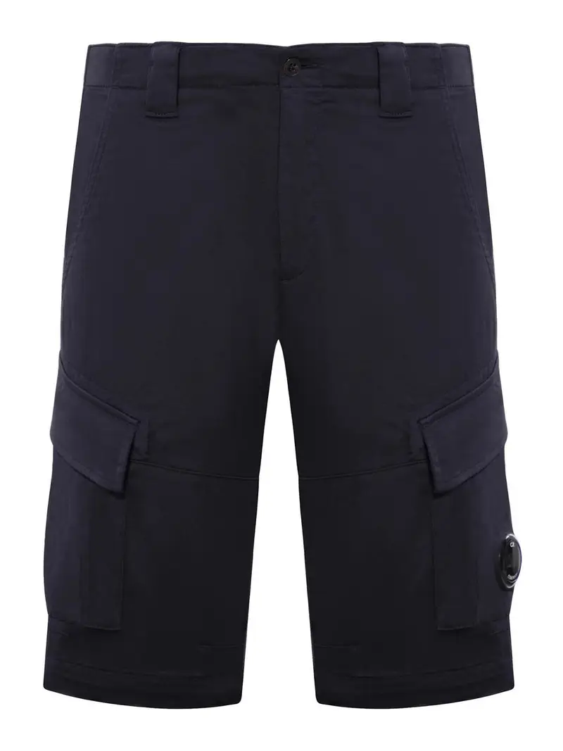 Pantaloncini cargo elasticizzati in raso Blu