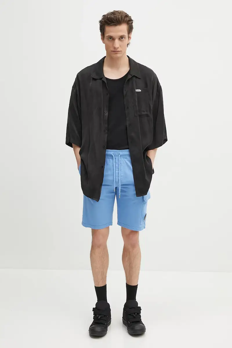 pantaloncini in cotone Blu miniatura 4