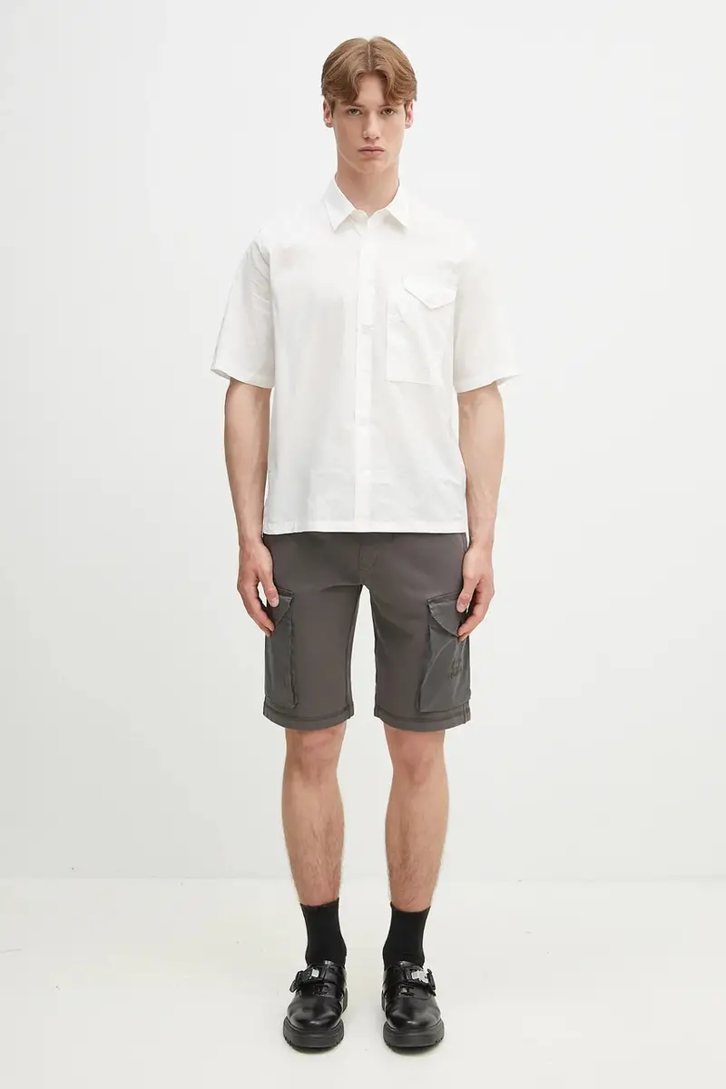 pantaloncini in cotone Grigio miniatura 5