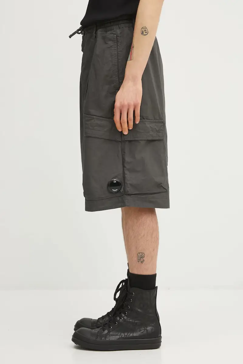 pantaloncini in cotone Grigio miniatura 2