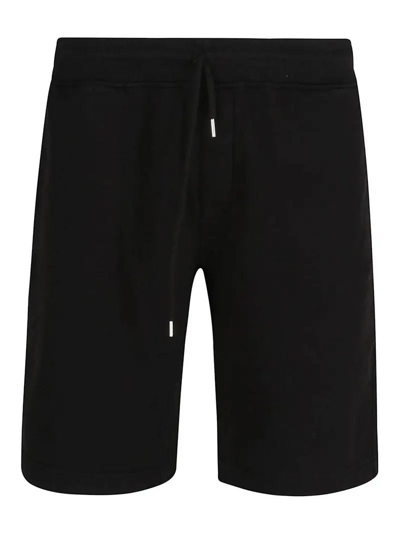 Pantaloncini in pile diagonale in cotone Nero