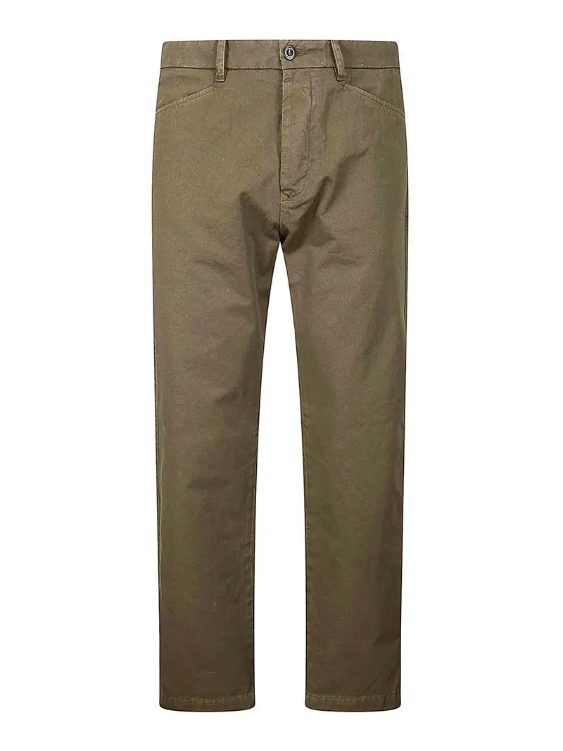 Pantaloni Chino Regular in Cotone Verde