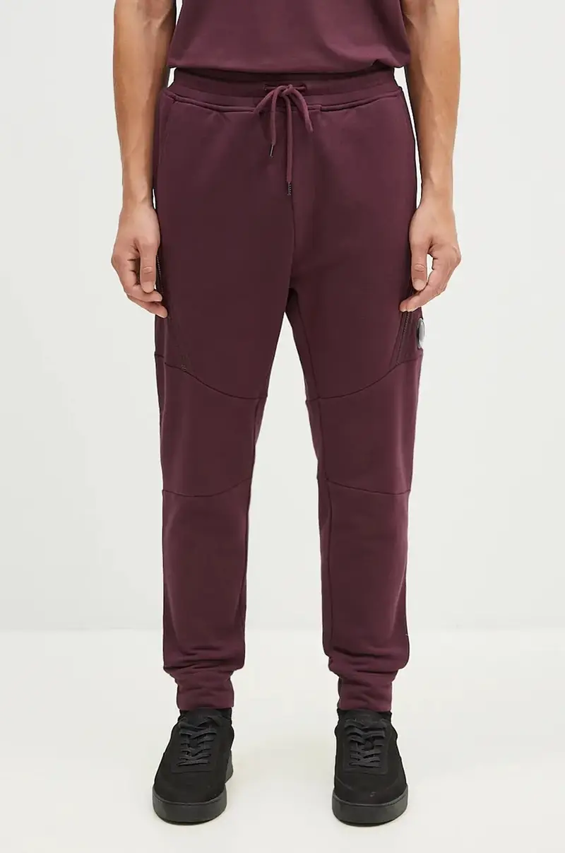 pantaloni della tuta di cotone Diagonal Raised Fleece Lens Sweatpants colore violetto 17CMSP084A005086W