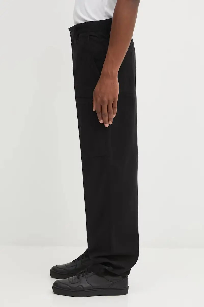 pantaloni in cotone uomo colore nero 19CMPA235A110234G miniatura 2